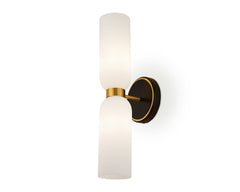 Pawson Wall Light - White, Black &amp; Brass G9