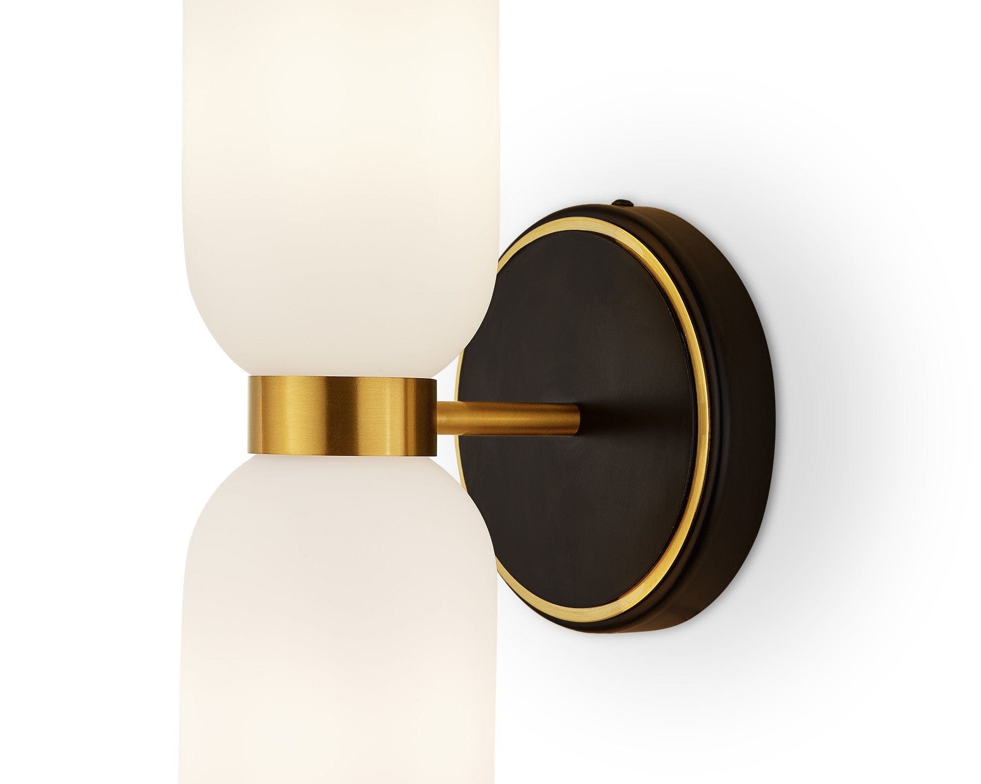 Pawson Wall Light - White, Black &amp; Brass G9
