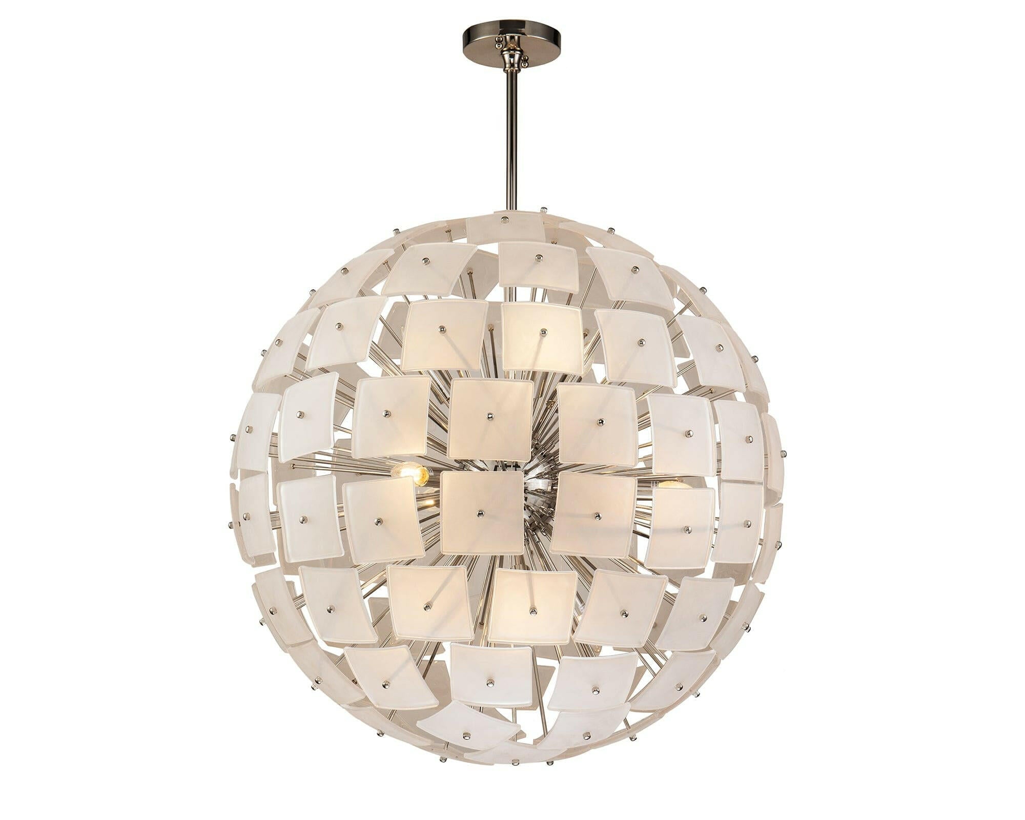 Rialto Pendant Lamp Frosted Glass and Nickel E14