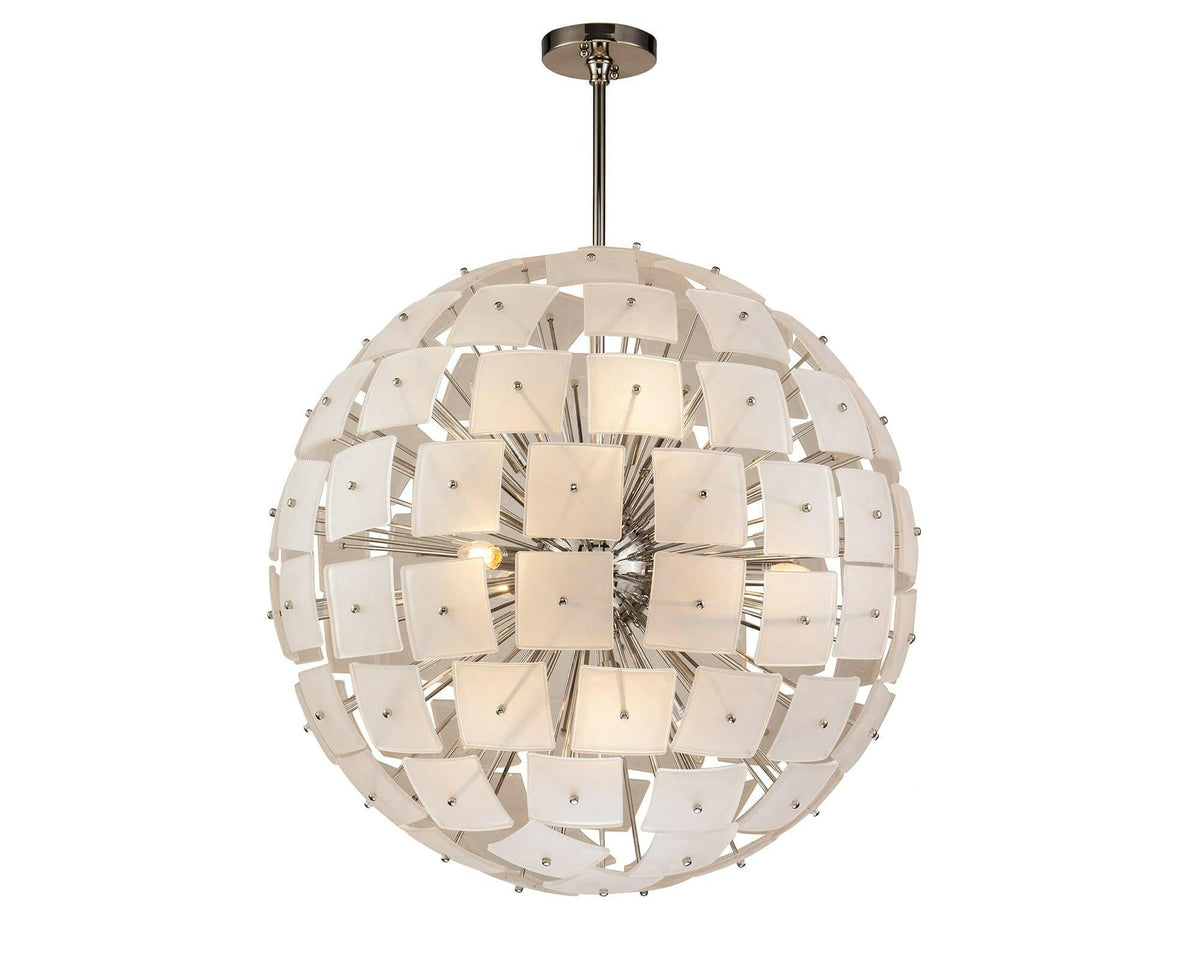 Rialto Pendant Lamp Frosted Glass and Nickel E14