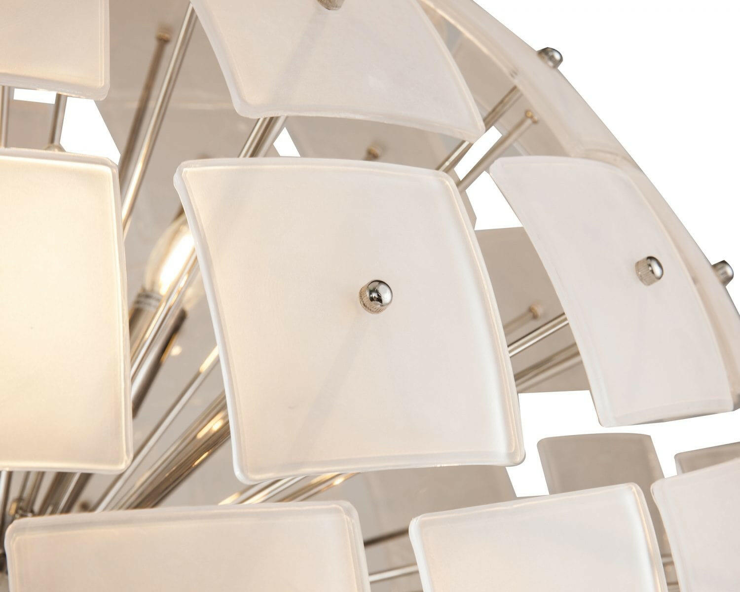 Rialto Pendant Lamp Frosted Glass and Nickel E14