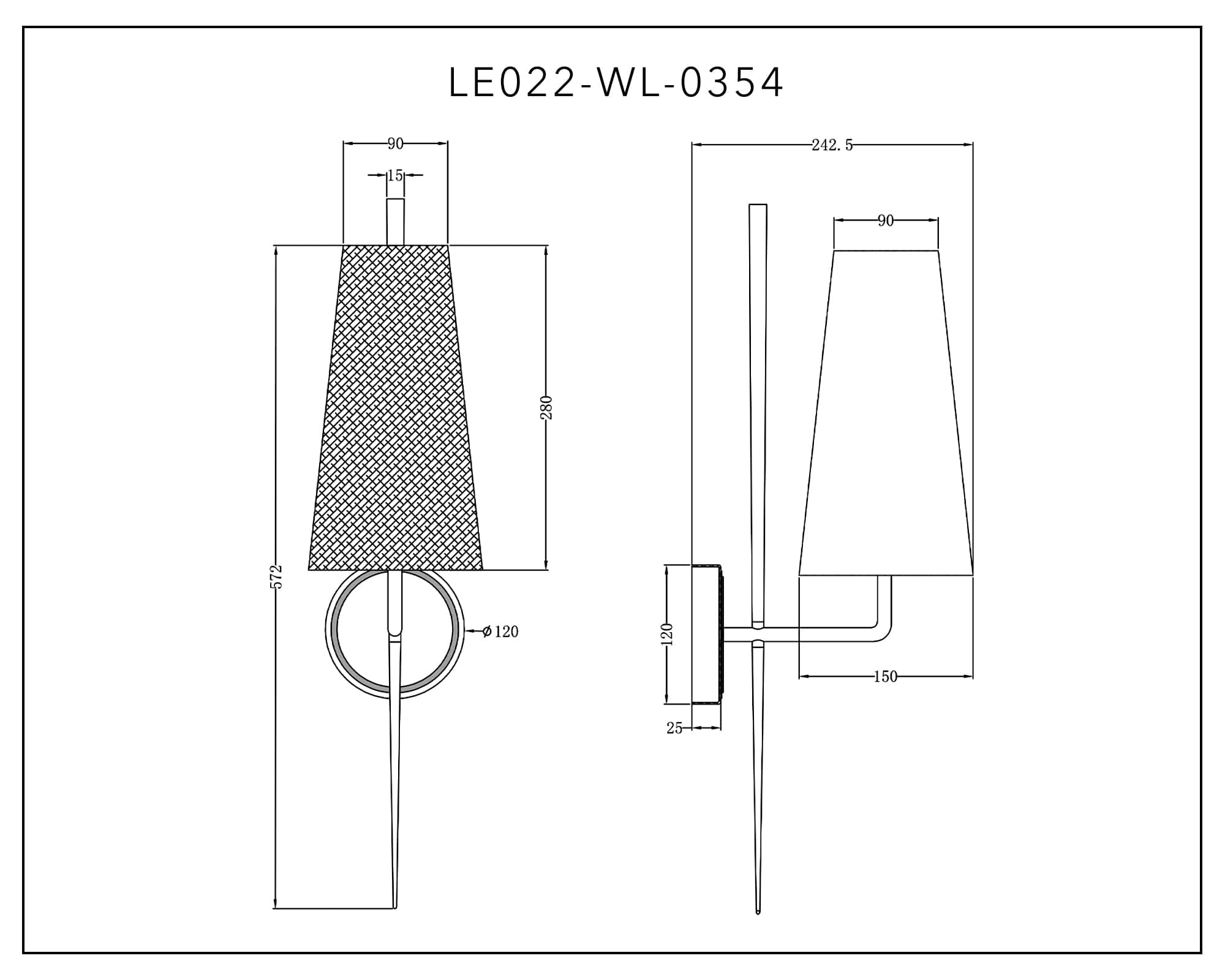 Serpa Wall Light - White, Black & Brass G9