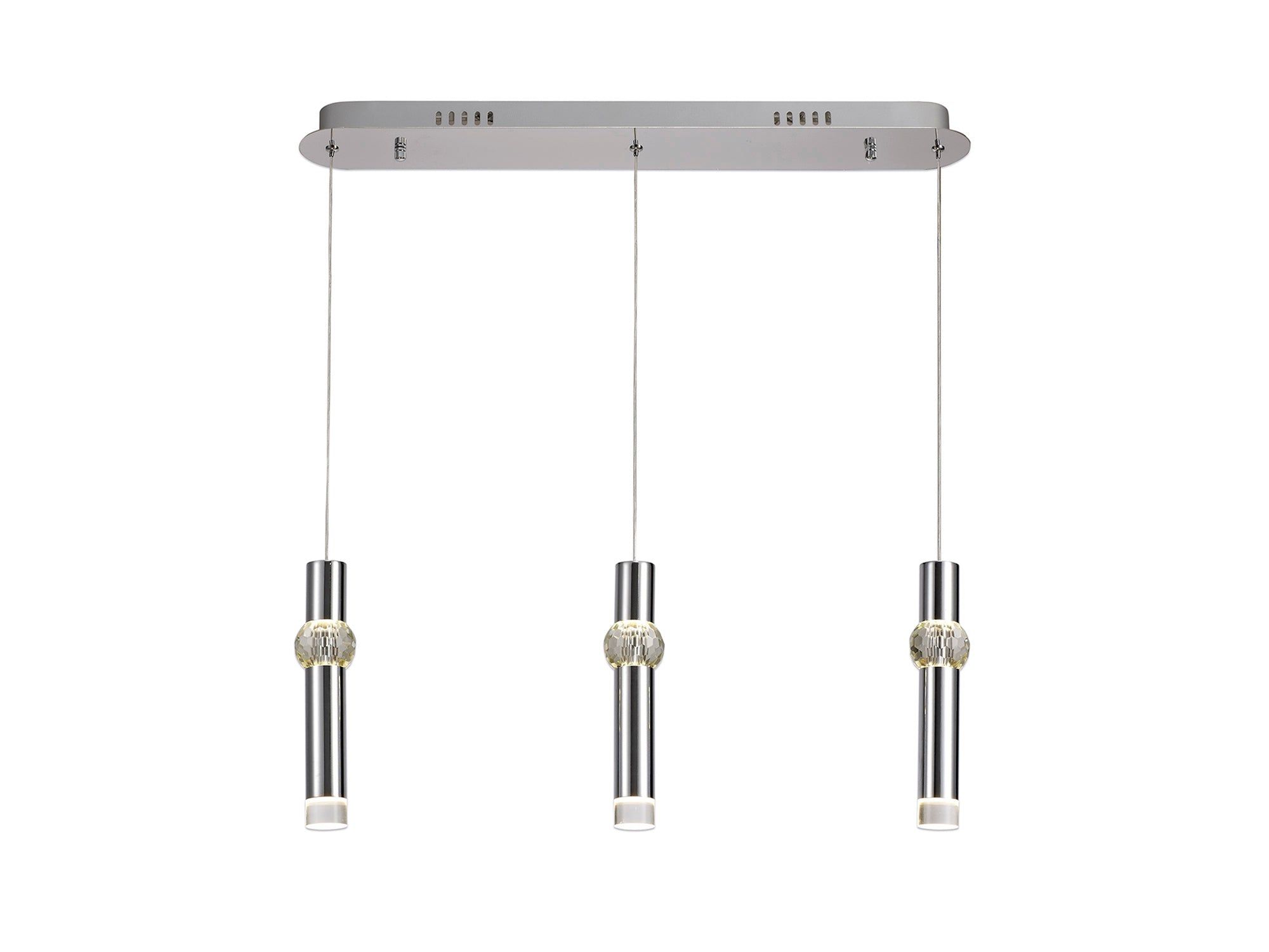 Shimsre 3 Light Linear Pendant, 3 x 5W LED, 3000K, 304lm, Polished Chrome, 3yrs Warranty