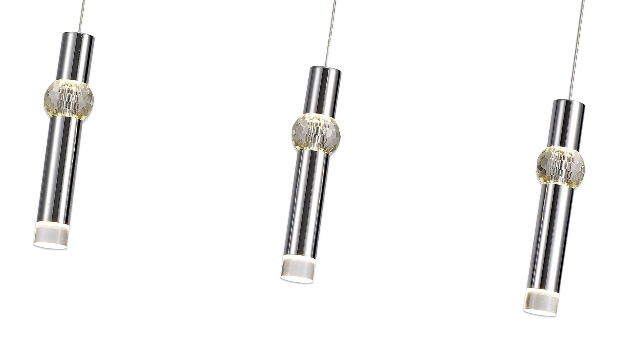 Shimsre 3 Light Linear Pendant, 3 x 5W LED, 3000K, 304lm, Polished Chrome, 3yrs Warranty
