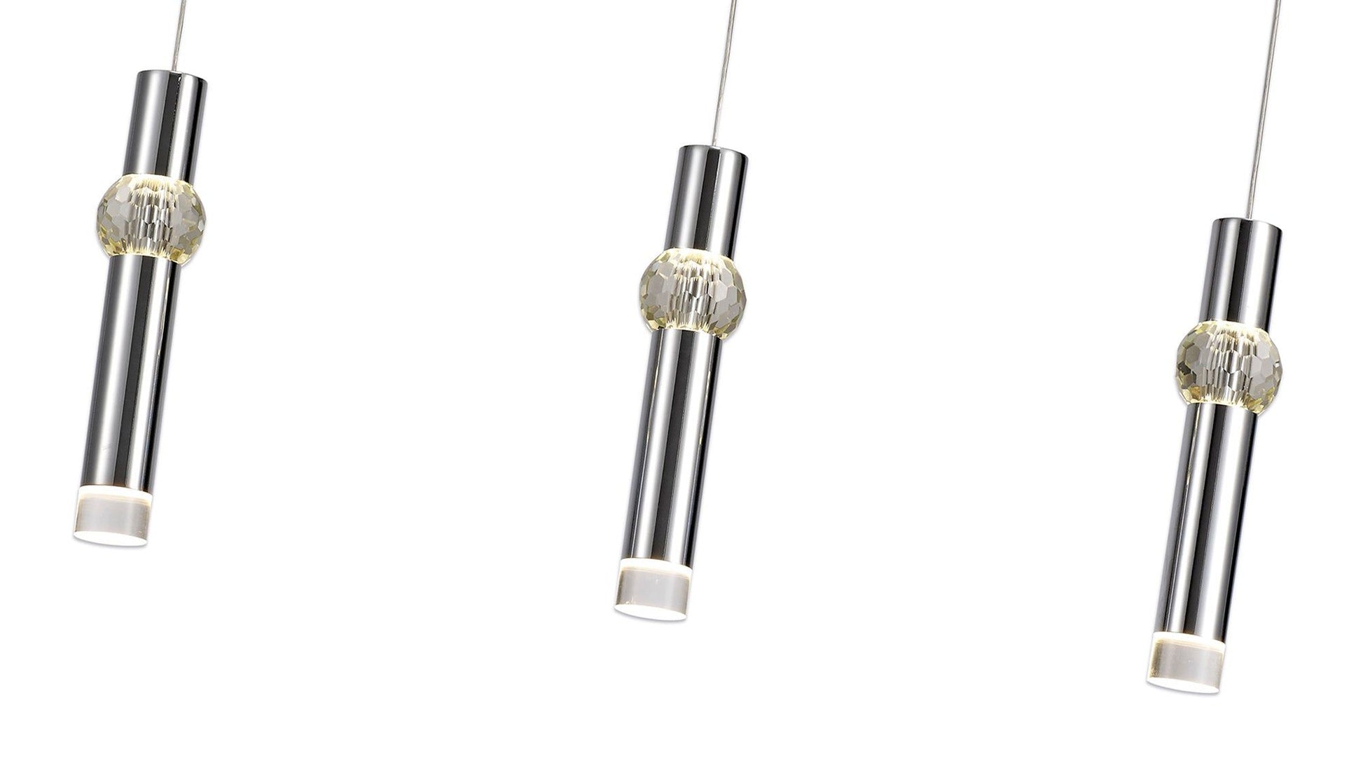 Shimsre 3 Light Linear Pendant, 3 x 5W LED, 3000K, 304lm, Polished Chrome, 3yrs Warranty