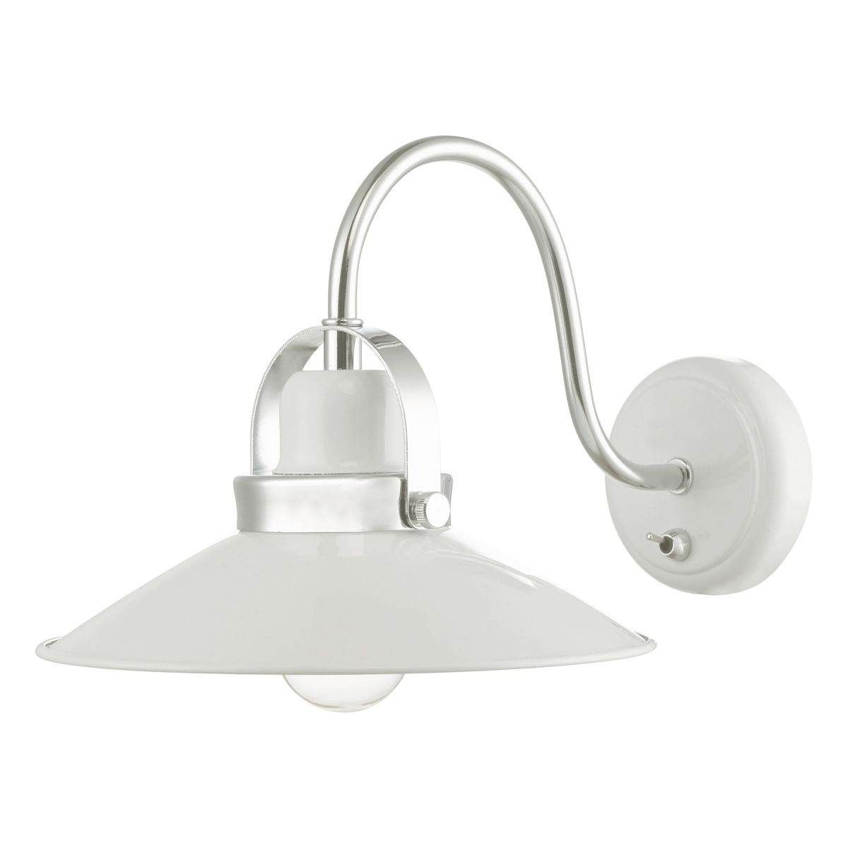 Dar Liden Wall Light White And Polished Chrome - Cusack Lighting