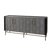 Limoges Sideboard - Charcoal Black Oak Wood & Leatherette Finish
