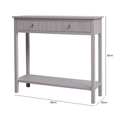 Lindon Summer Grey Wood 2 Drawer Console Table