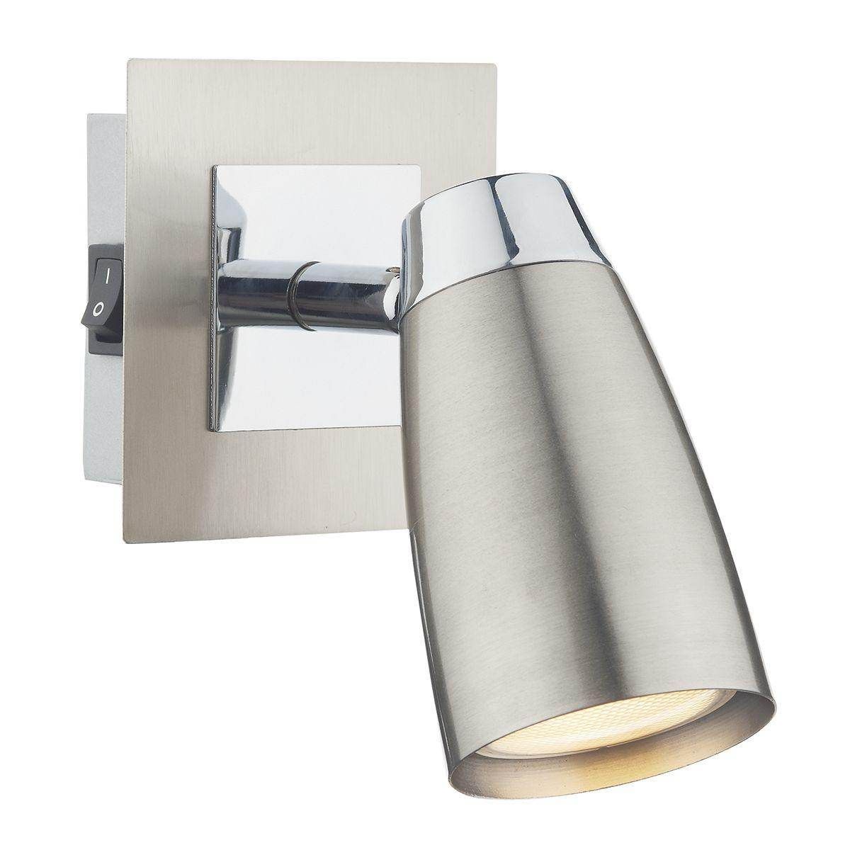 Dar Loft 1 Light Low Energy Spot Switch Satin Chrome/ Polished Chrome - Cusack Lighting