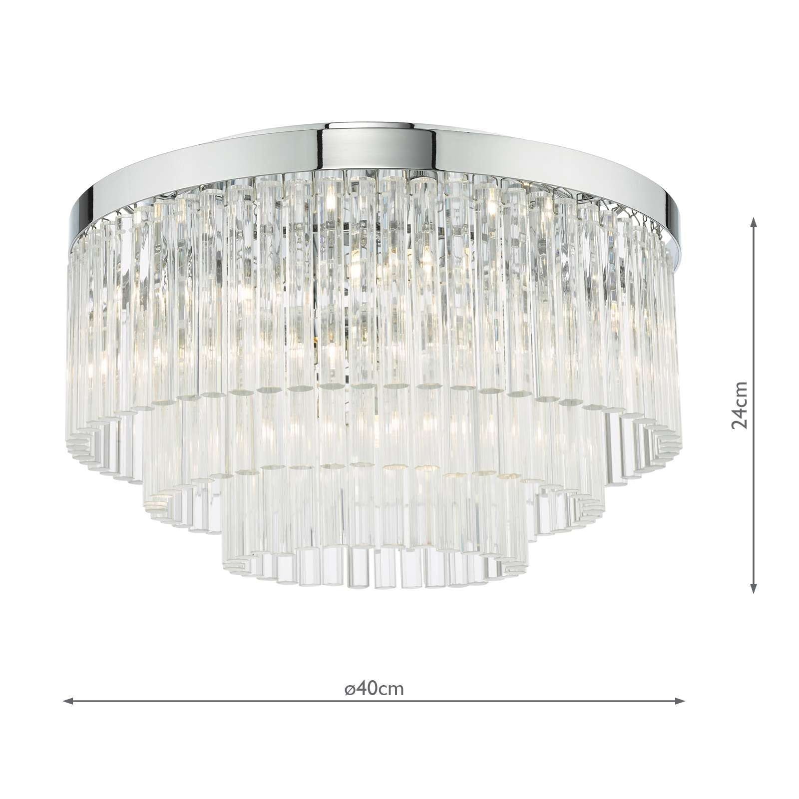 Logan 5 Light Flush Polished Chrome Smoked Glass