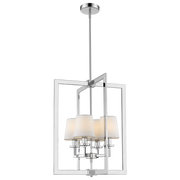 London 4Lt Centre Ceiling Light - Chrome & White Finish