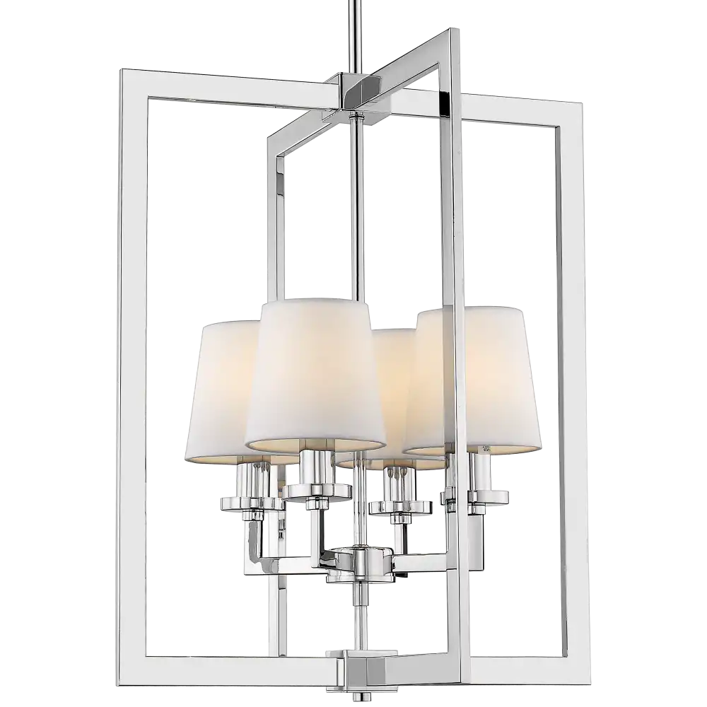 London 4Lt Centre Ceiling Light - Chrome & White Finish