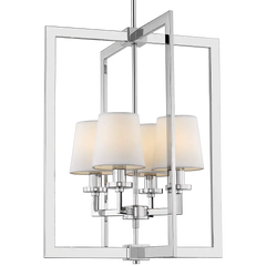 London 4Lt Centre Ceiling Light - Chrome & White Finish