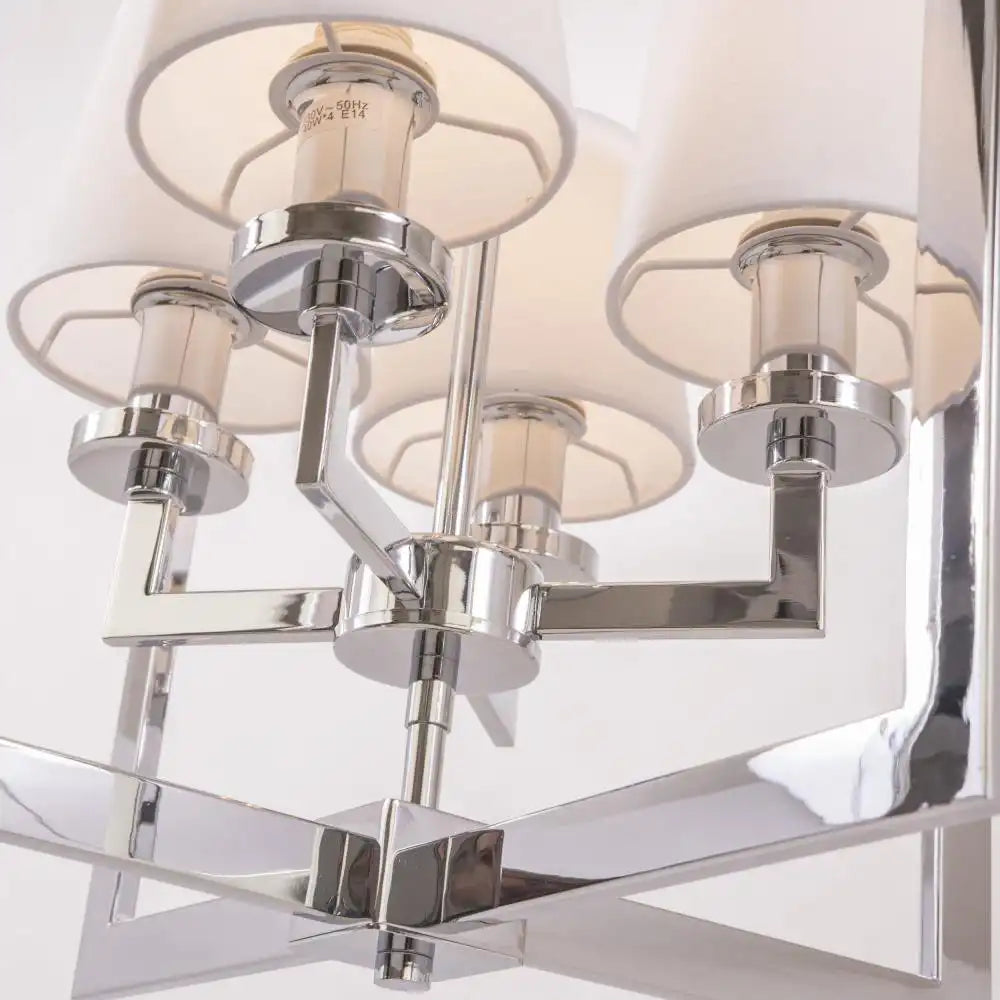 London 4Lt Centre Ceiling Light - Chrome & White Finish