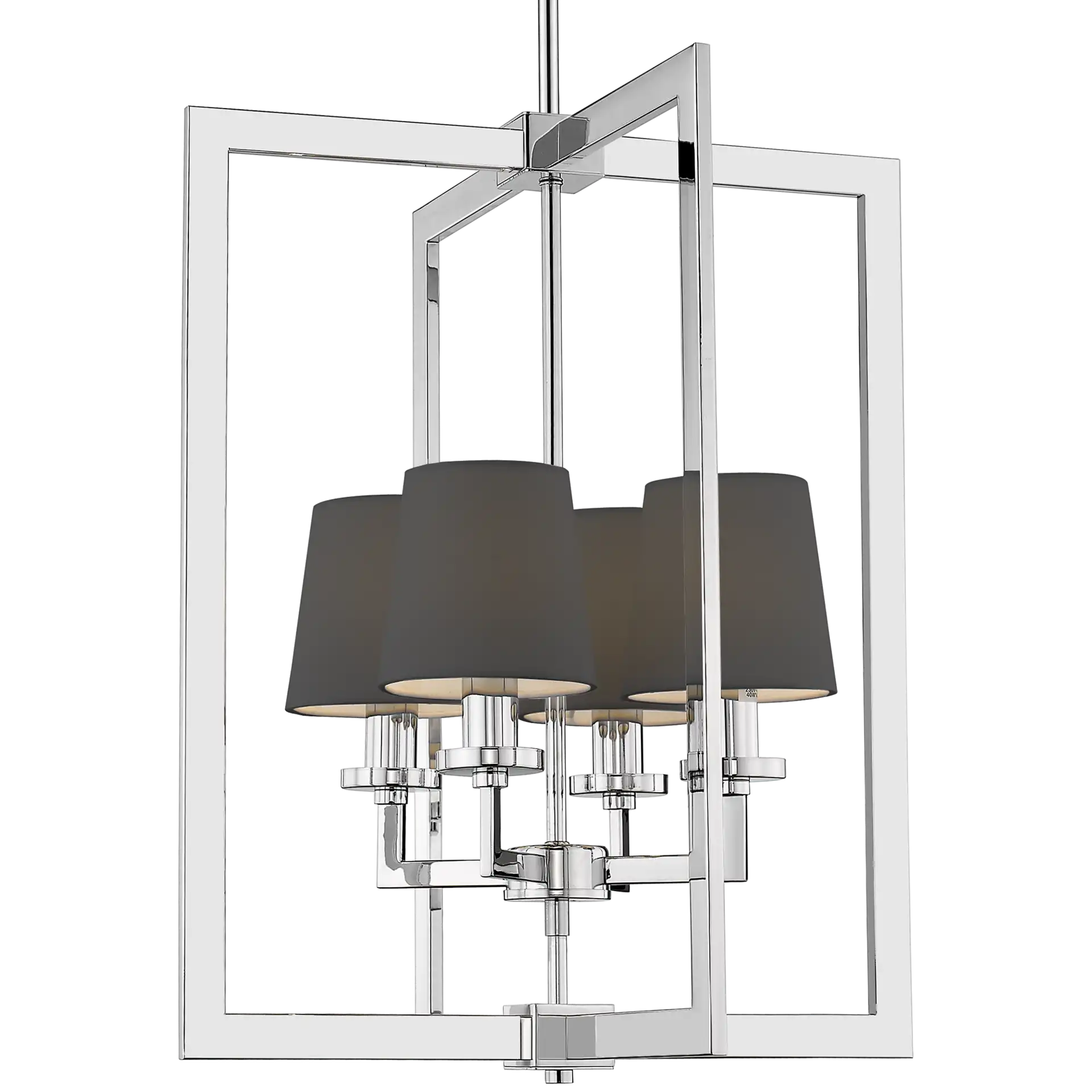 London 4Lt Centre Ceiling Light - Chrome & Black Finish