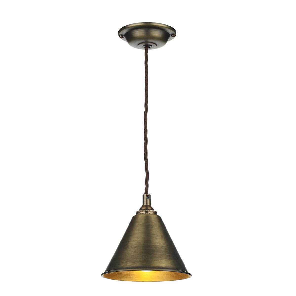 London Single pendant in antique brass/polished chrome/butter brass