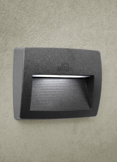 Lorenza 150/190/270mm Outdoor Recessed Wall Light - Black/Grey Finish