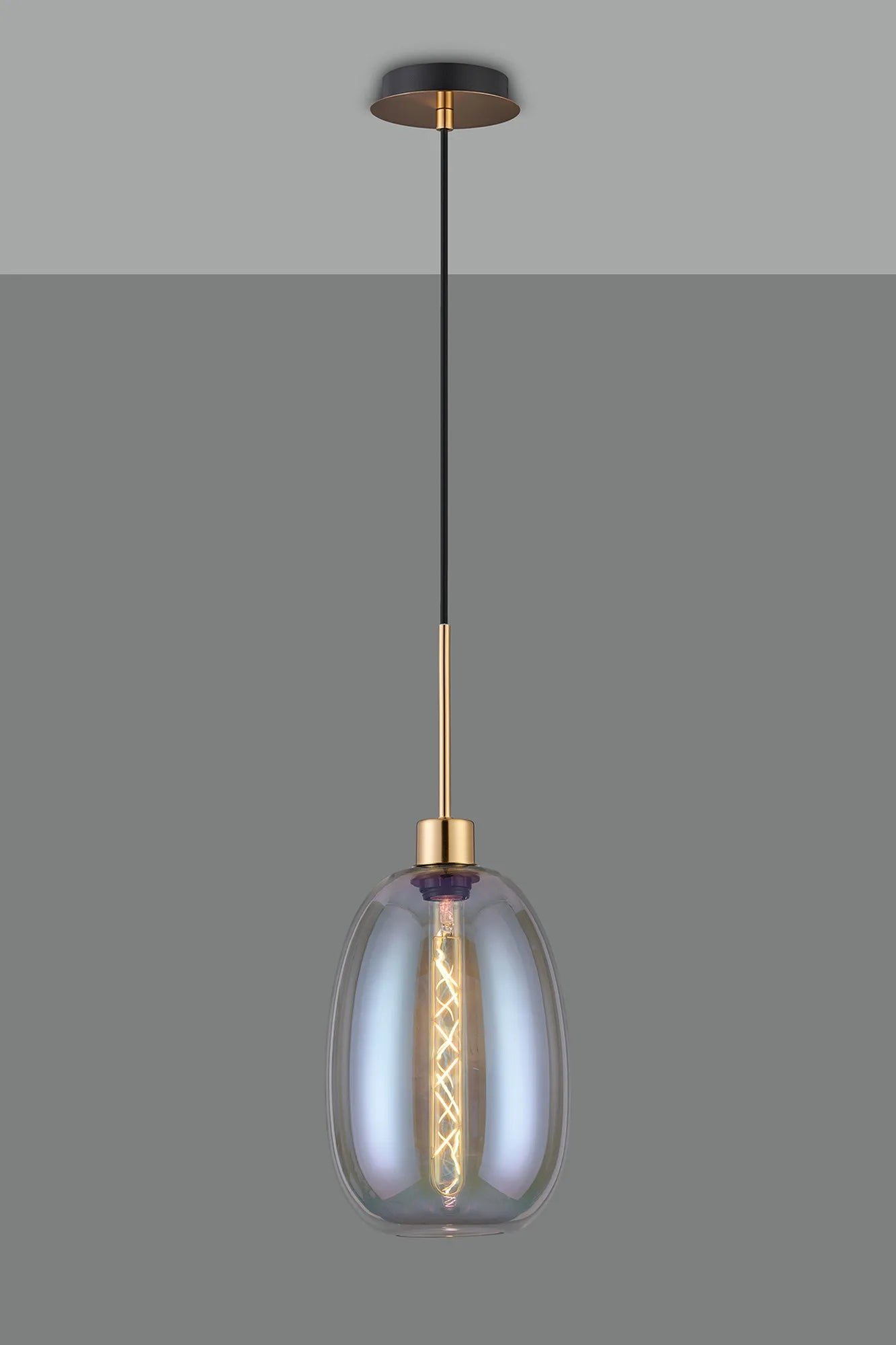 Lori 1.7m Single Pendant, 1 Light Adjustable E27- Antique Gold w Various Finishes