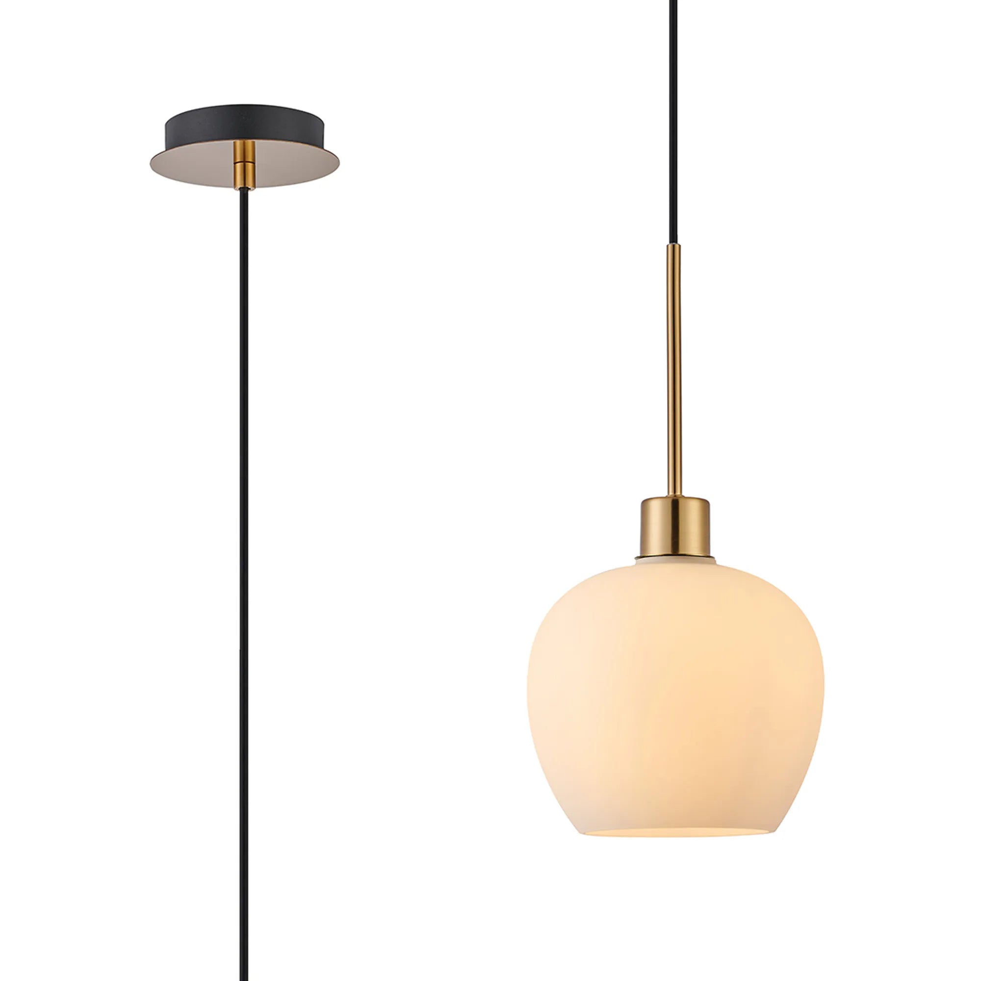 Lori 1.7m Single Pendant, 1 Light Adjustable E27- Antique Gold w Various Finishes