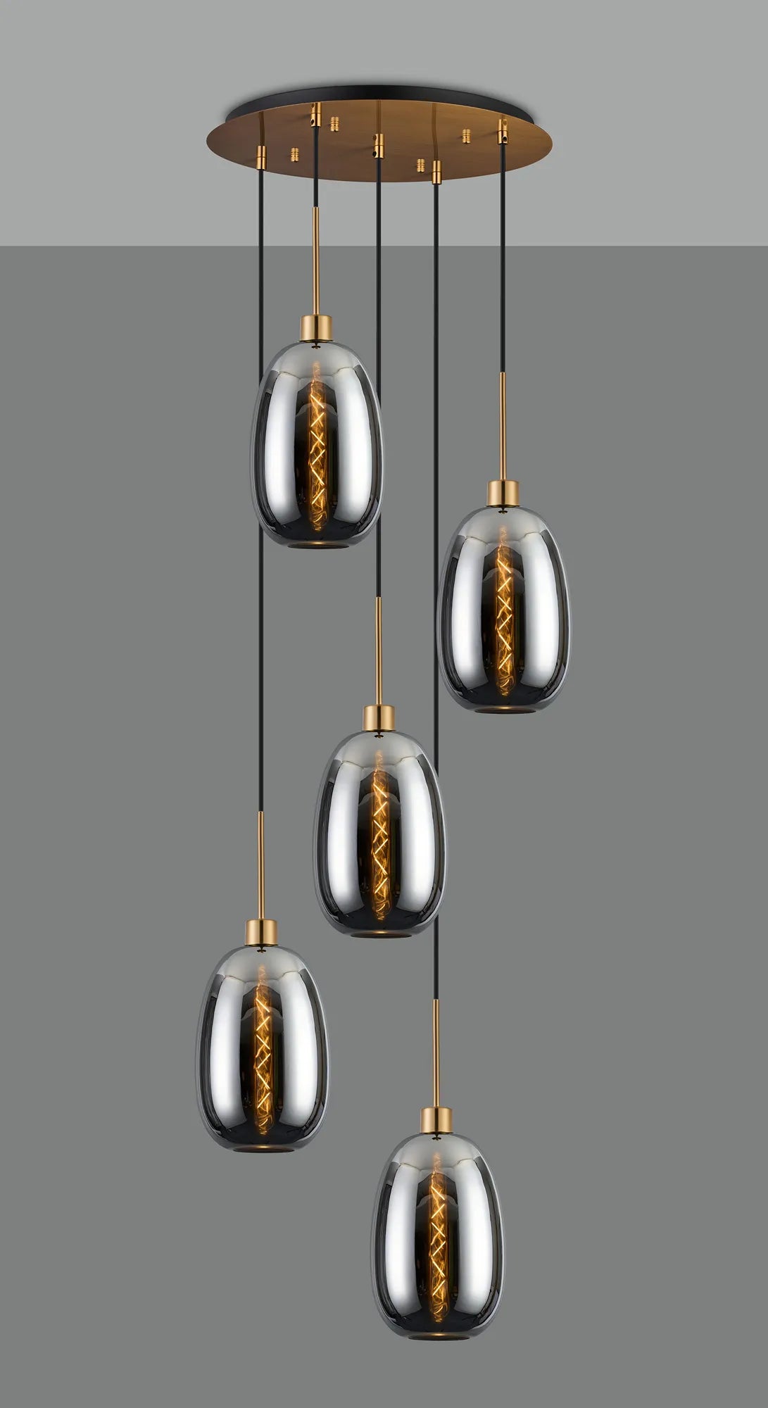 Lori 5 Light Cluster Pendant, Adjustable E27