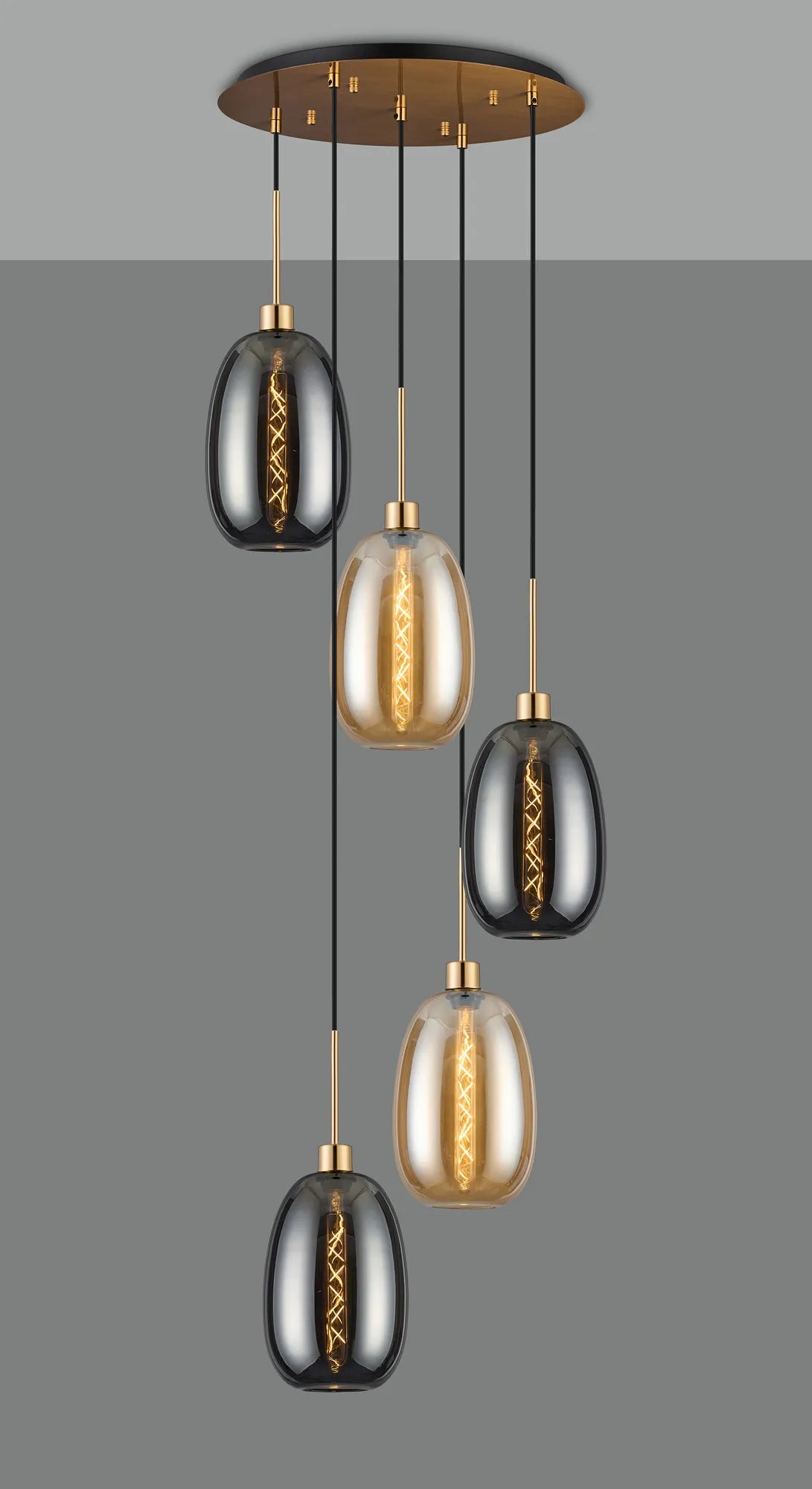Lori 5 Light Cluster Pendant, Adjustable E27