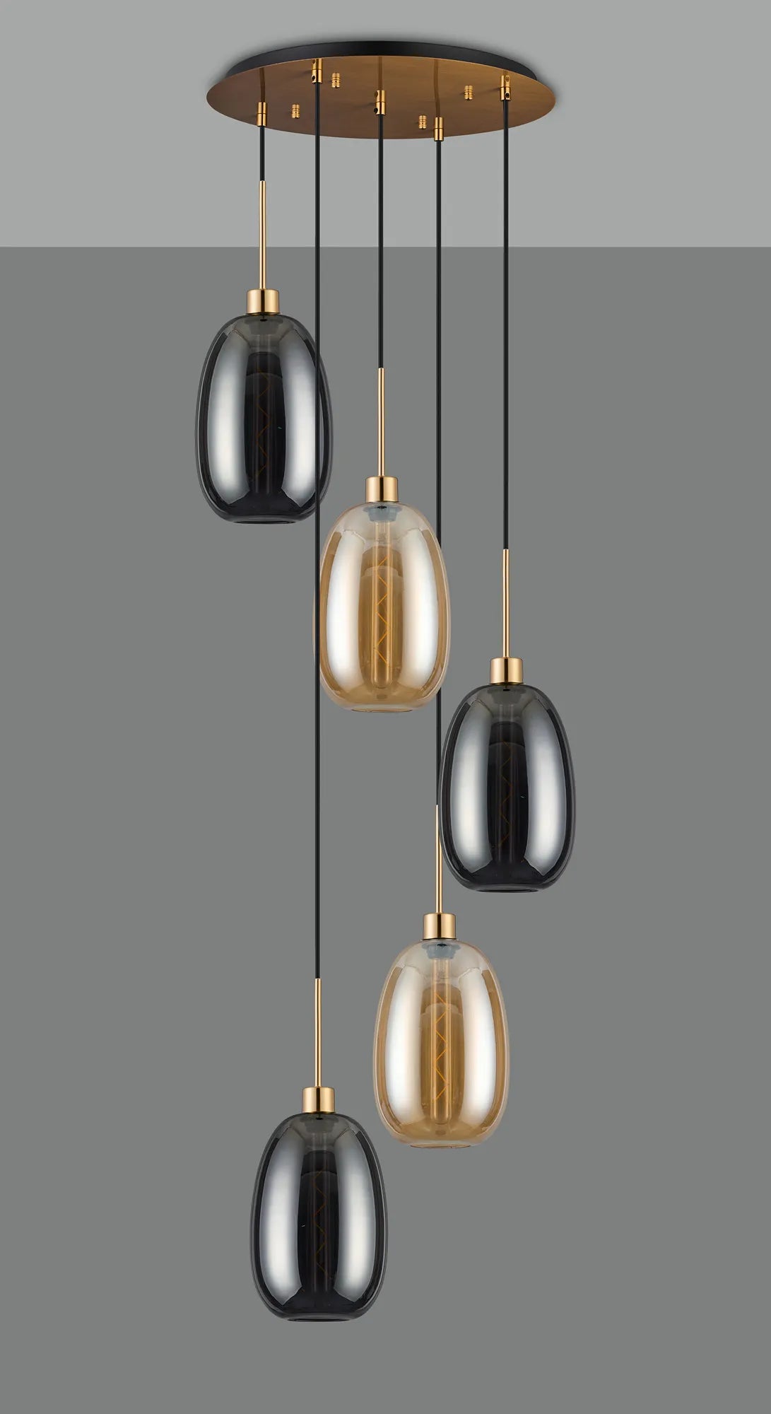 Lori 5 Light Cluster Pendant, Adjustable E27