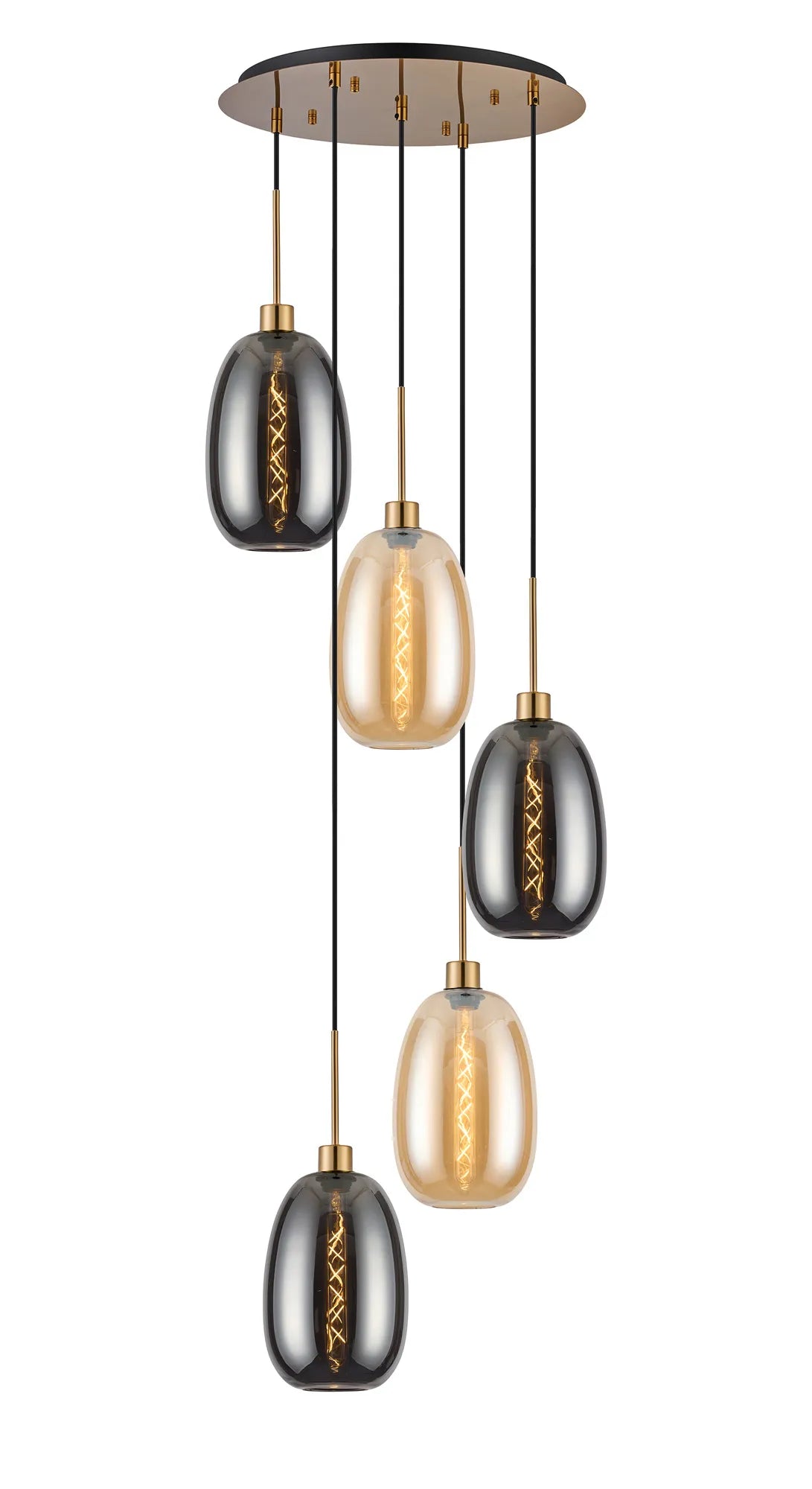 Lori 5 Light Cluster Pendant, Adjustable E27