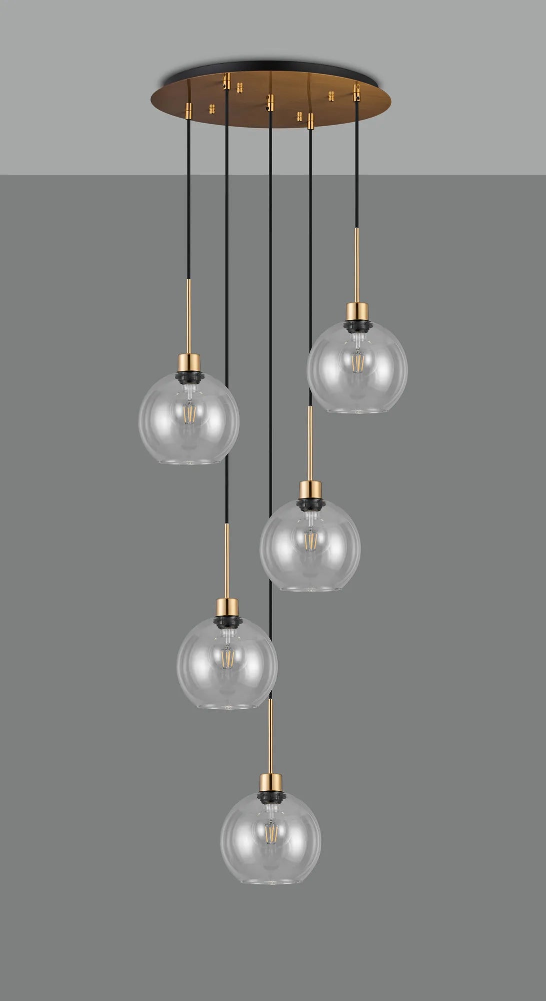 Lori 5 Light Cluster Pendant, Adjustable E27