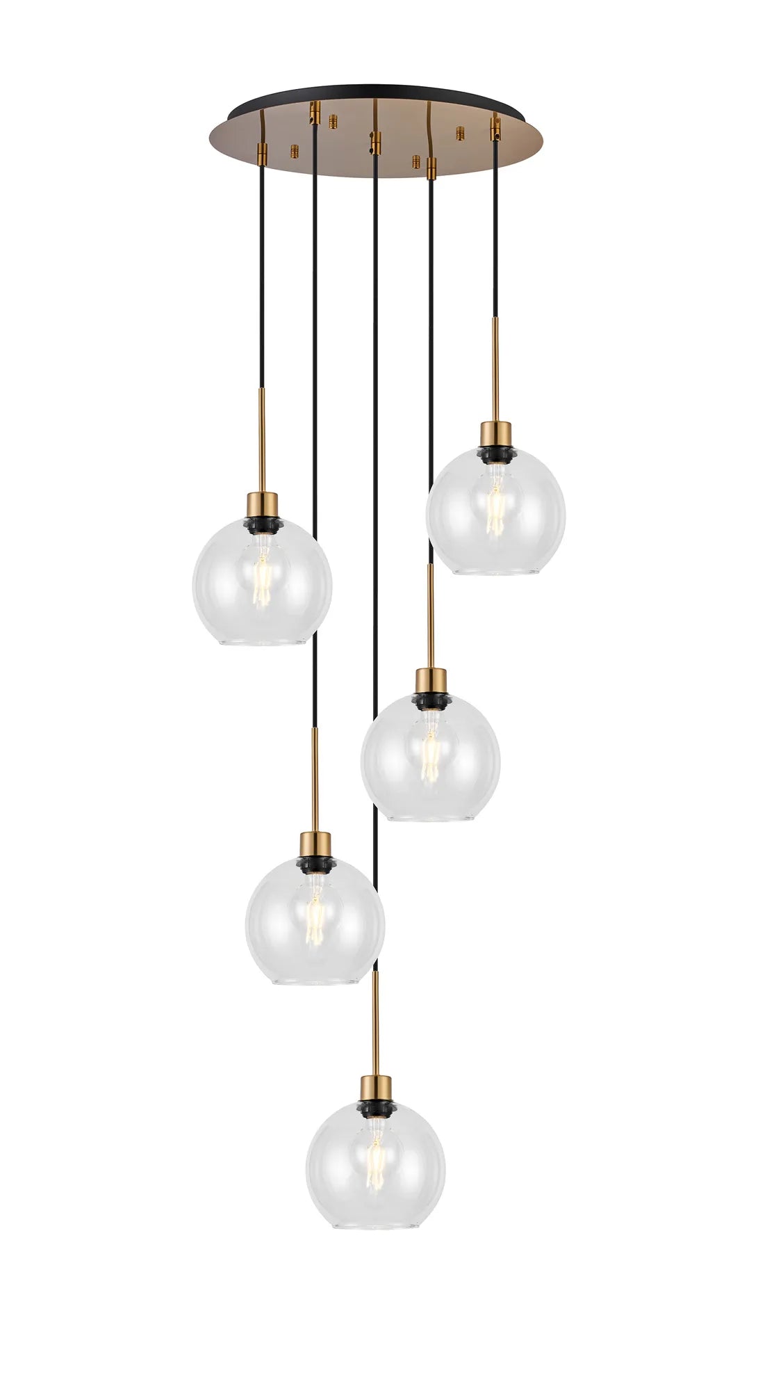 Lori 5 Light Cluster Pendant, Adjustable E27