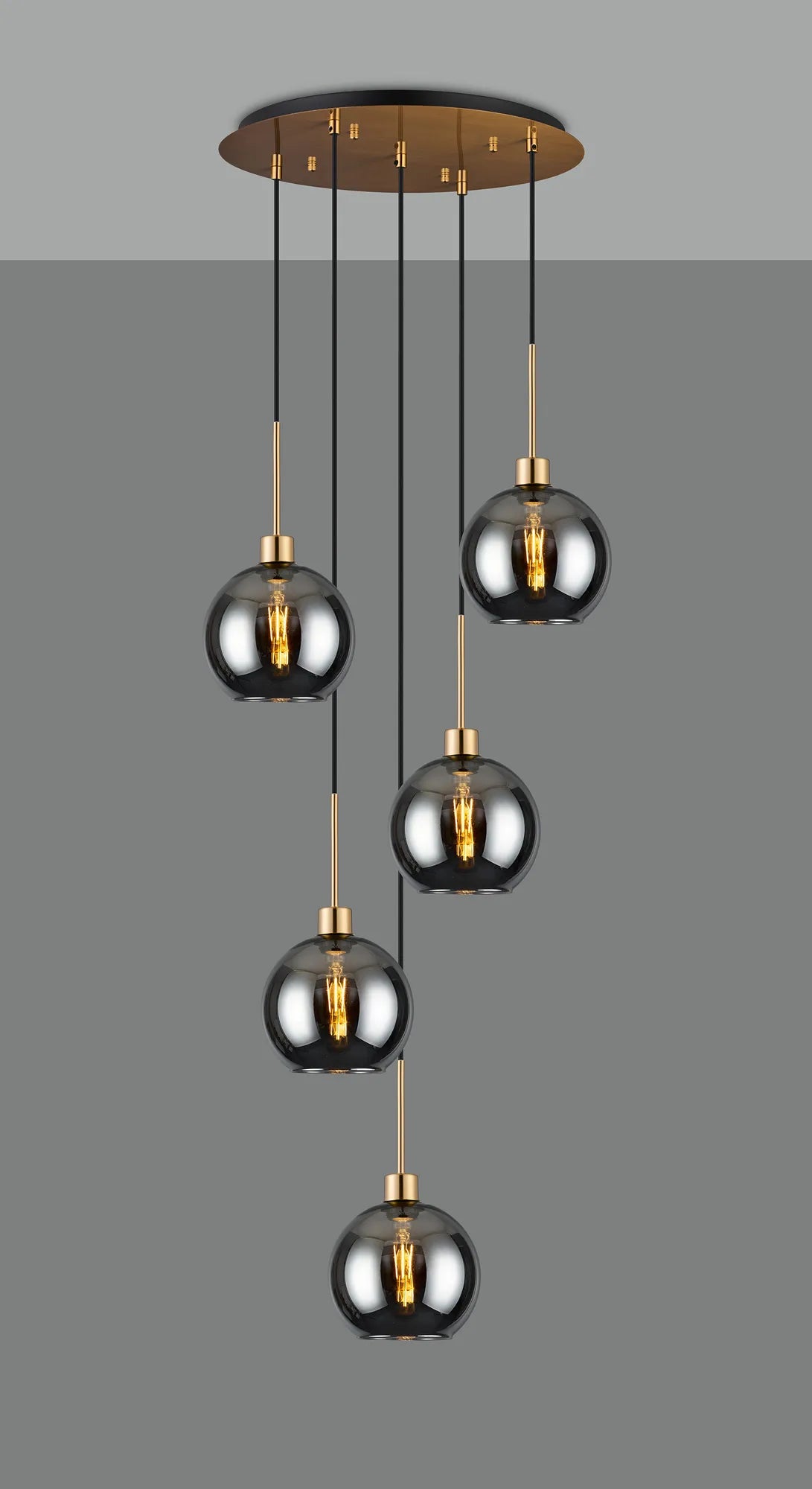 Lori 5 Light Cluster Pendant, Adjustable E27