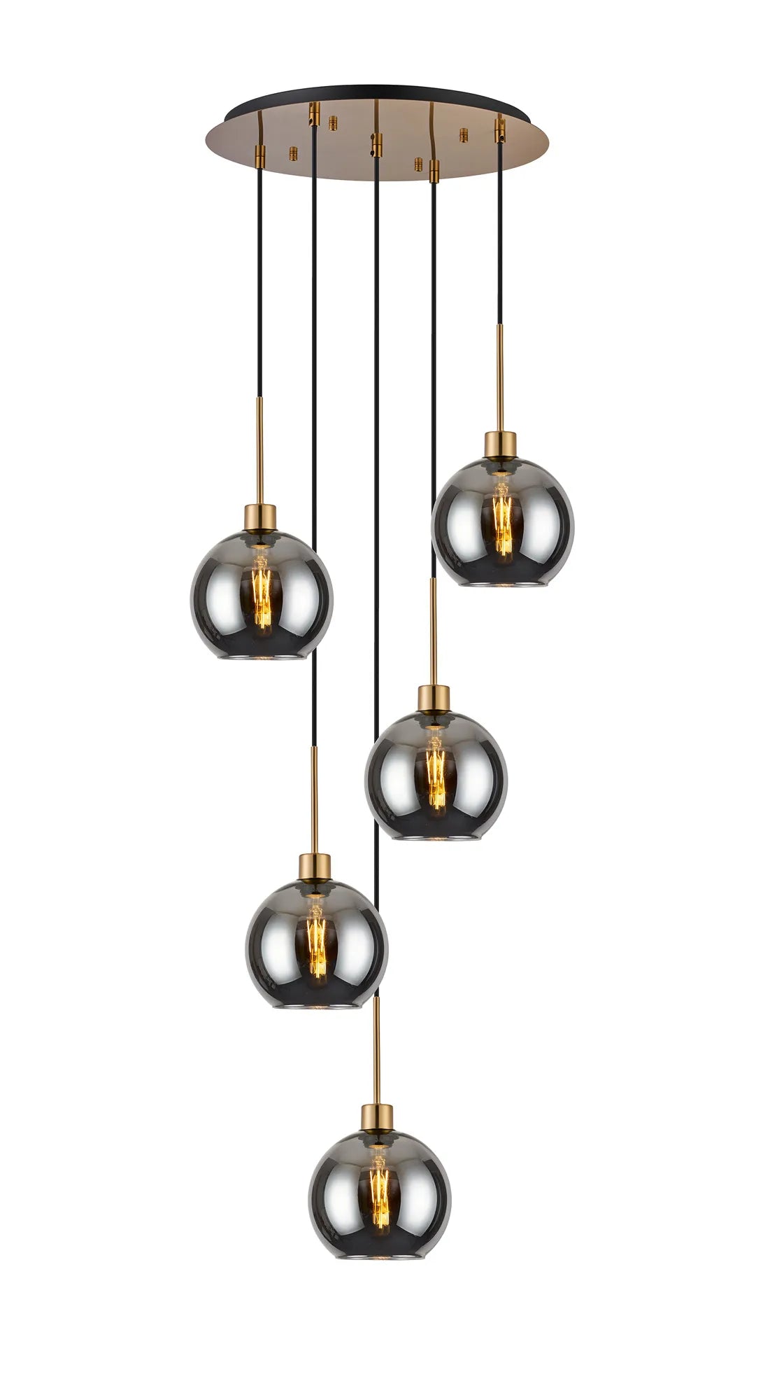 Lori 5 Light Cluster Pendant, Adjustable E27