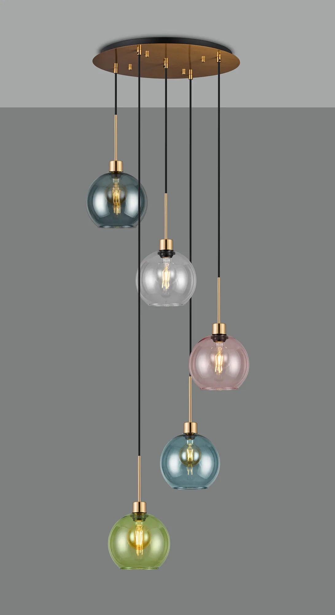 Lori 5 Light Cluster Pendant, Adjustable E27