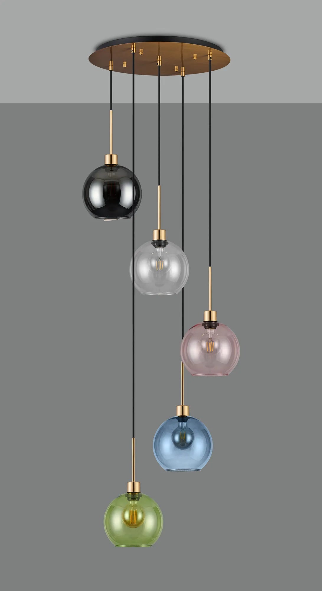 Lori 5 Light Cluster Pendant, Adjustable E27