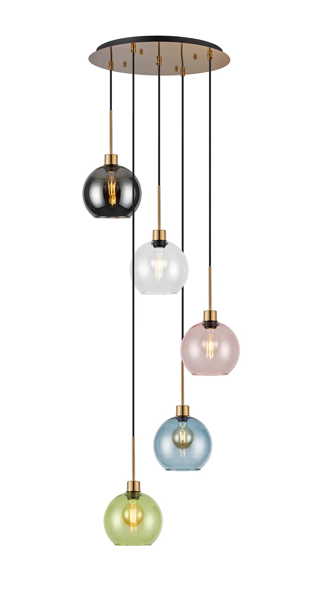 Lori 5 Light Cluster Pendant, Adjustable E27