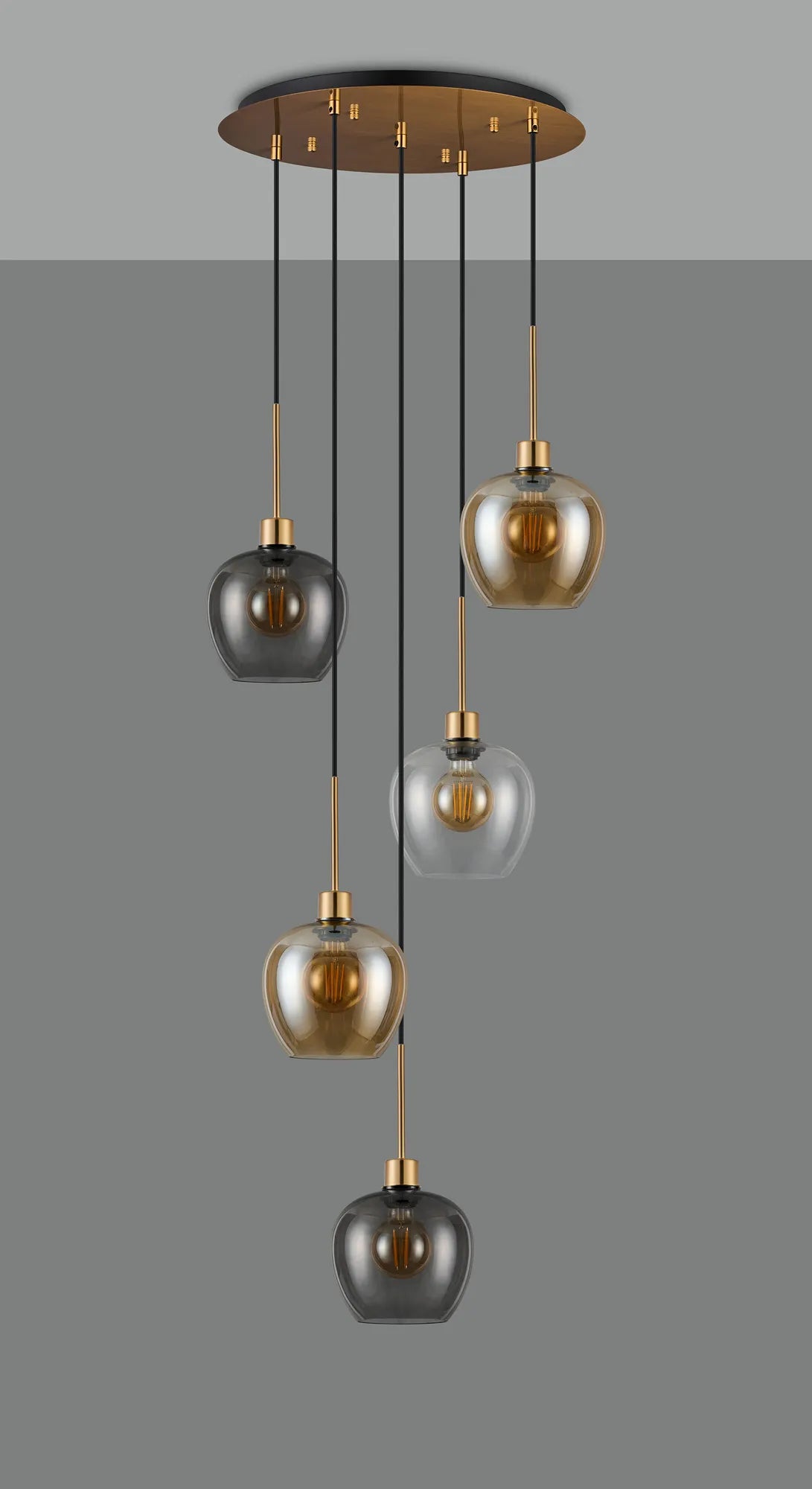 Lori 5 Light Cluster Pendant, Adjustable E27