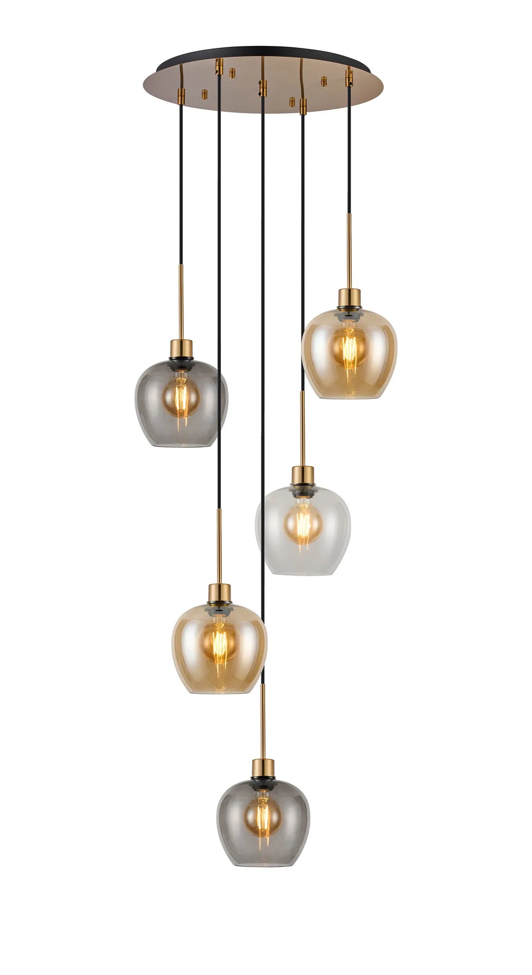 Lori 5 Light Cluster Pendant, Adjustable E27