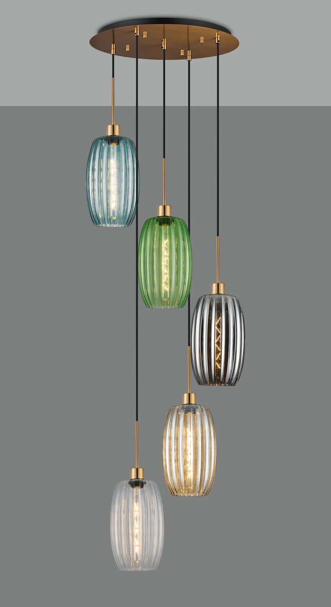 Lori 5 Light Cluster Pendant, Adjustable E27
