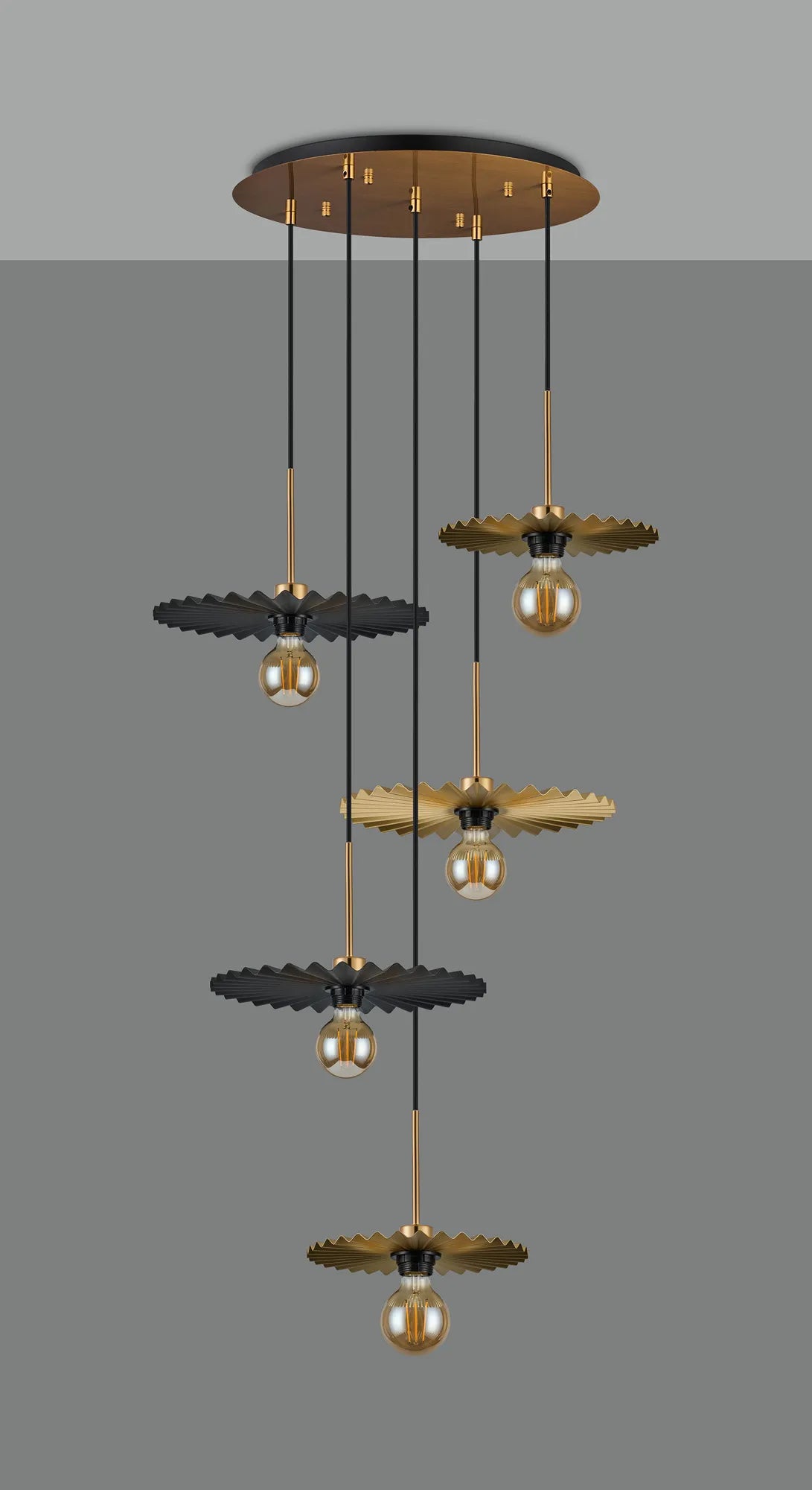 Lori 5 Light Cluster Pendant, Adjustable E27