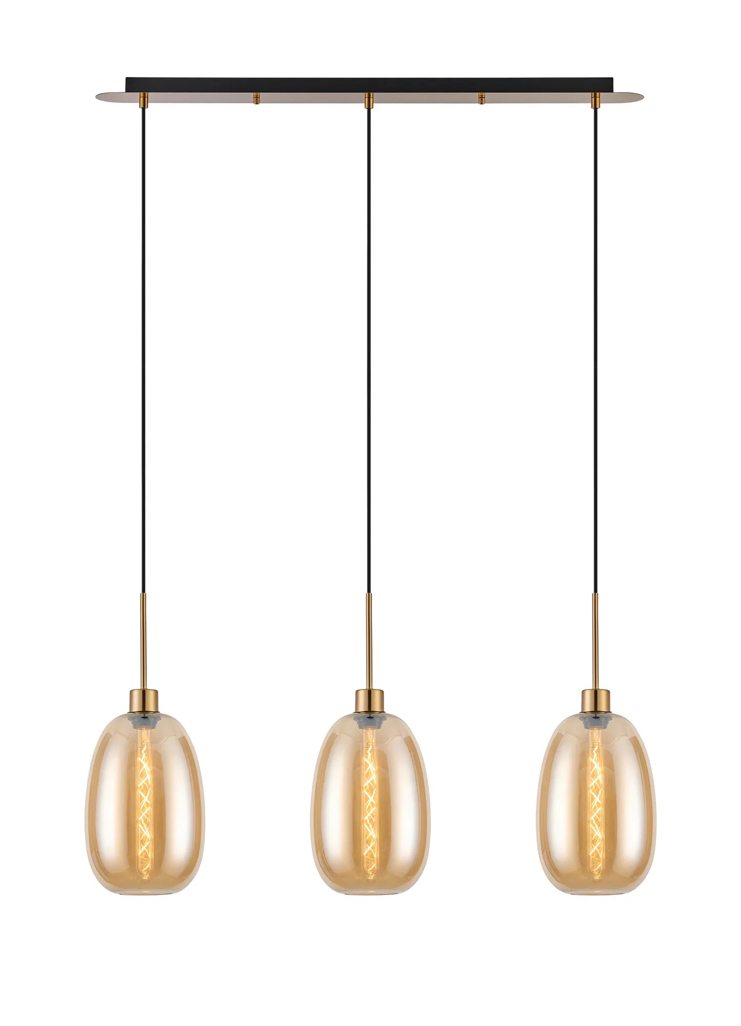 Lori 3Lt Linear Pendant- Antique Gold w Various Finishes