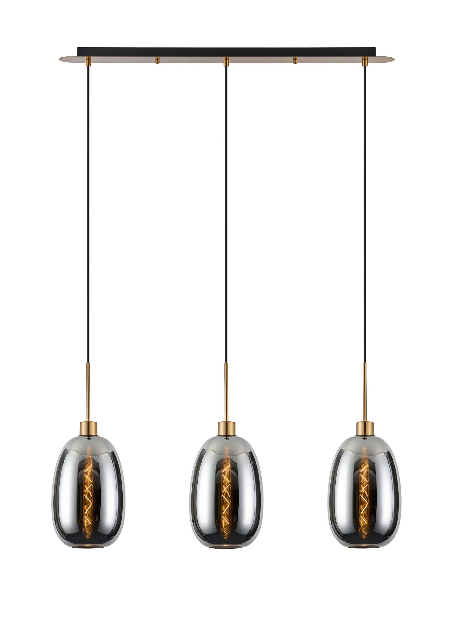 Lori 3Lt Linear Pendant- Antique Gold w Various Finishes