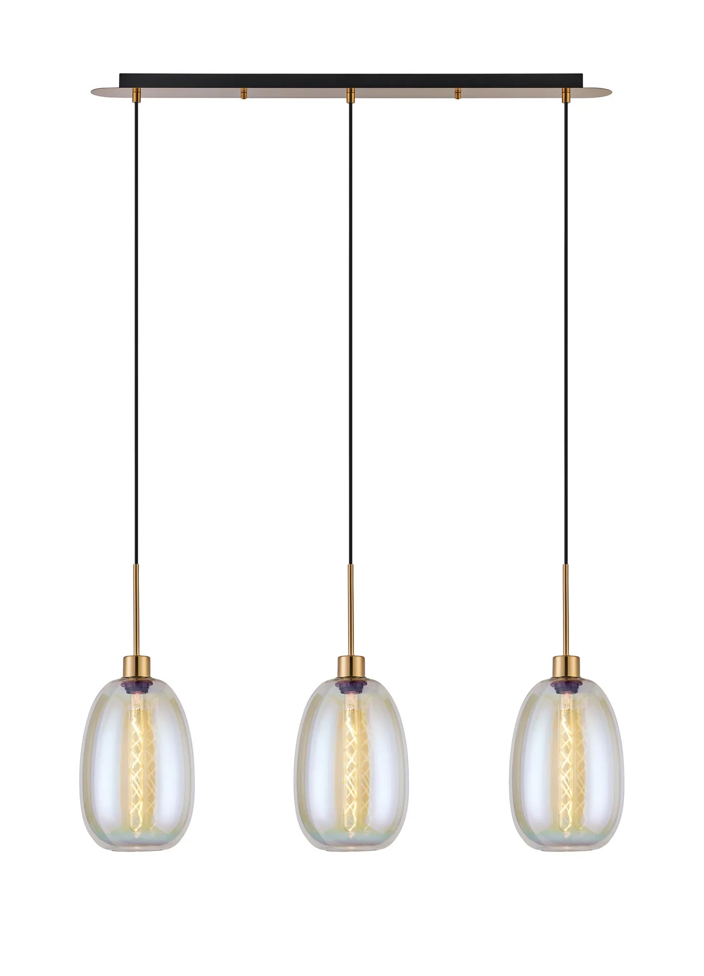 Lori 3Lt Linear Pendant- Antique Gold w Various Finishes