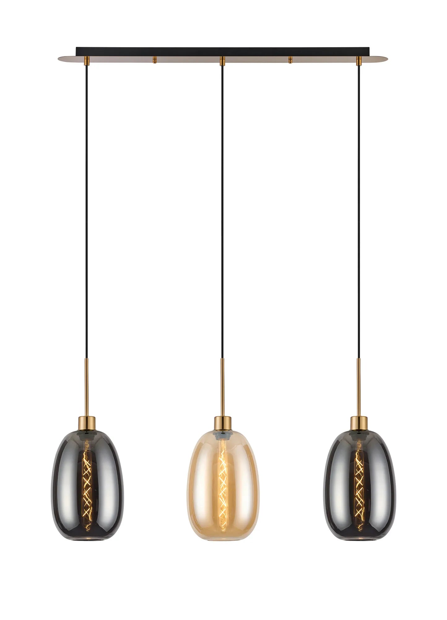 Lori 3Lt Linear Pendant- Antique Gold w Various Finishes