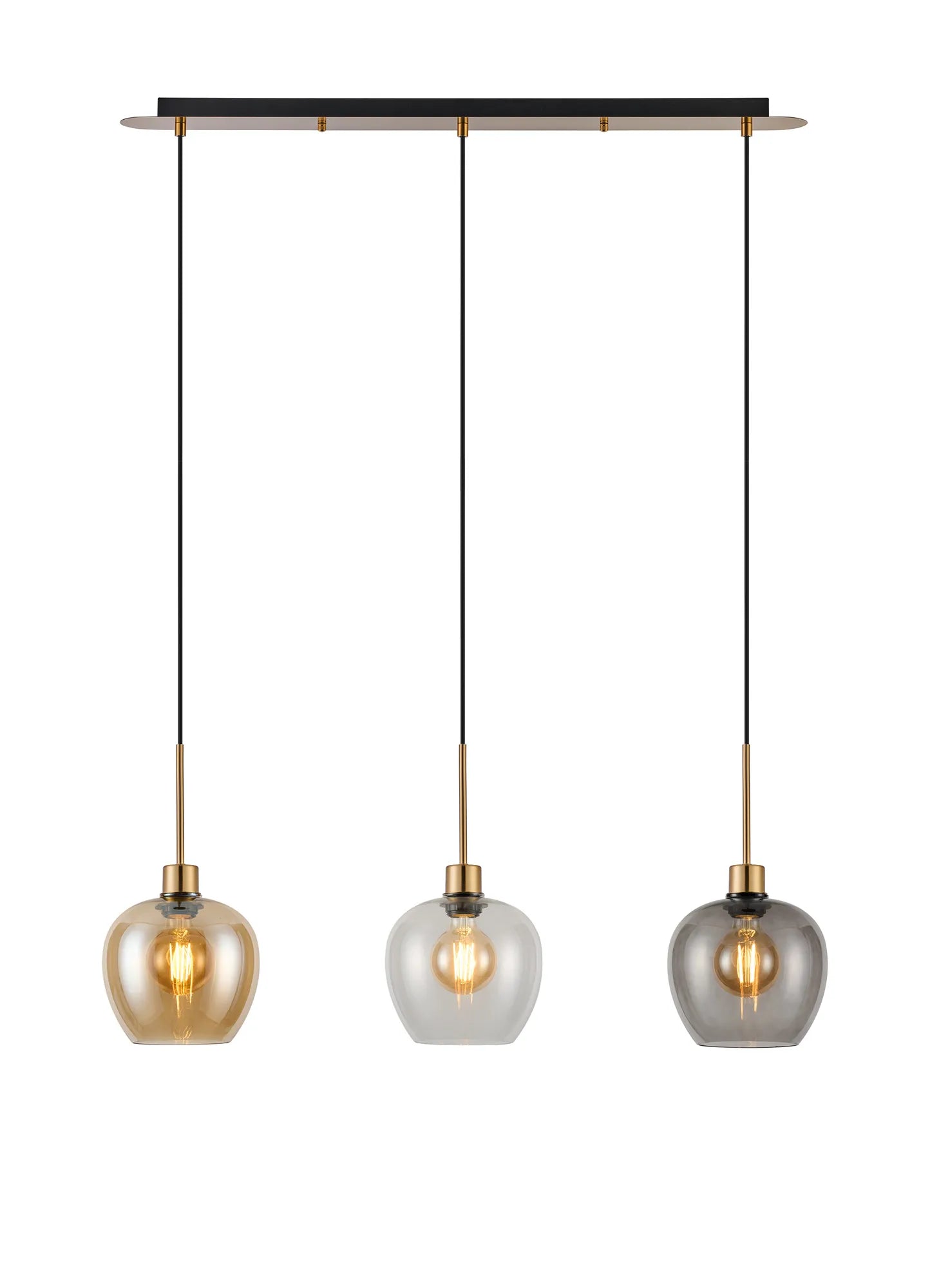 Lori 3Lt Linear Pendant- Antique Gold w Various Finishes