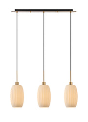 Lori 3Lt Linear Pendant- Antique Gold w Various Finishes
