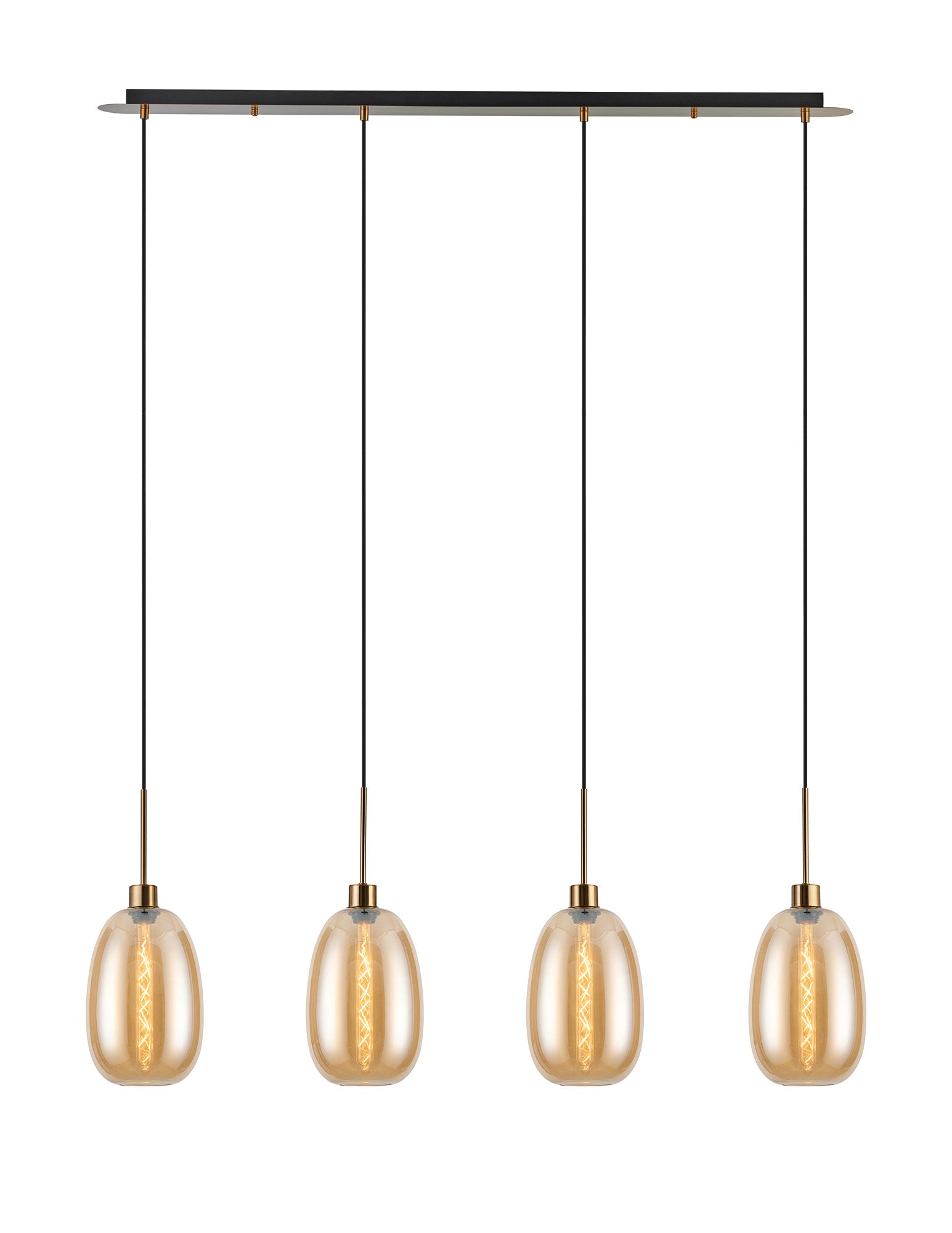 Lori 4Lt Linear Pendant- Antique Gold w Various Finishes