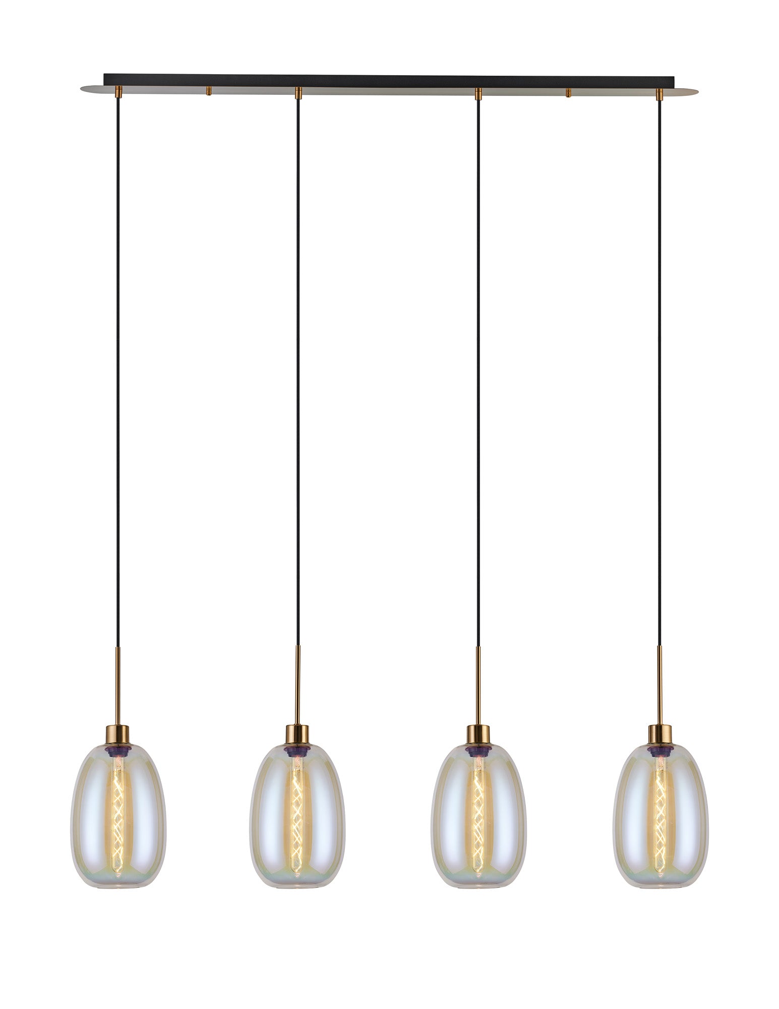 Lori 4Lt Linear Pendant- Antique Gold w Various Finishes