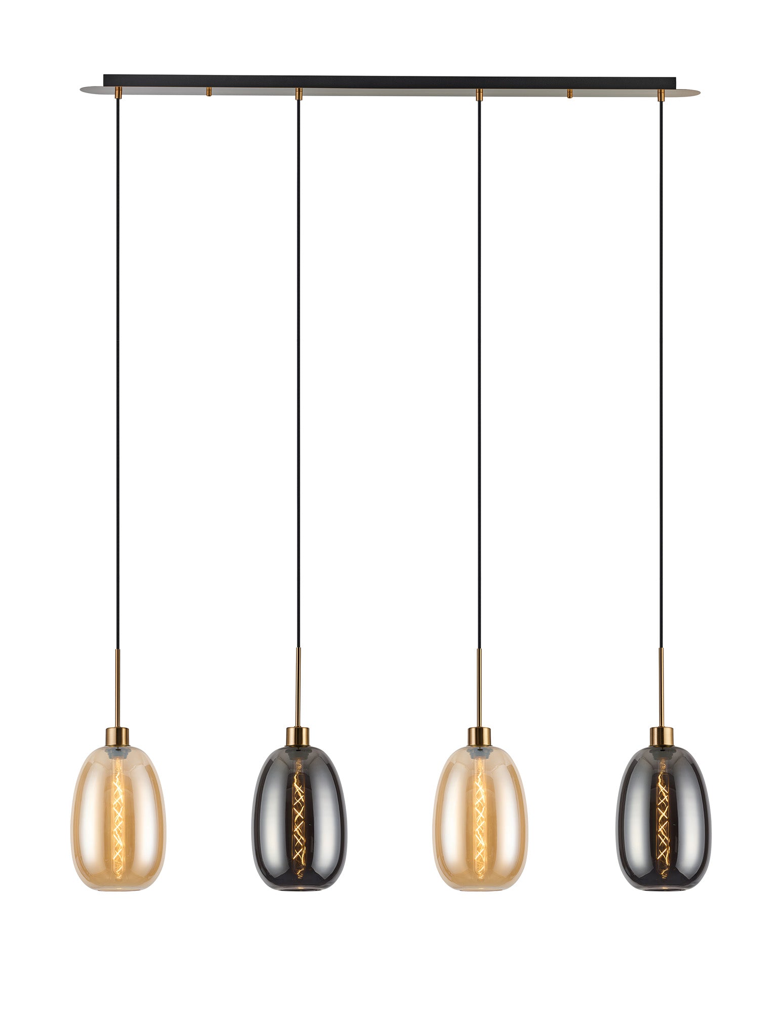 Lori 4Lt Linear Pendant- Antique Gold w Various Finishes