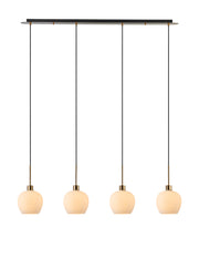 Lori 4Lt Linear Pendant- Antique Gold w Various Finishes