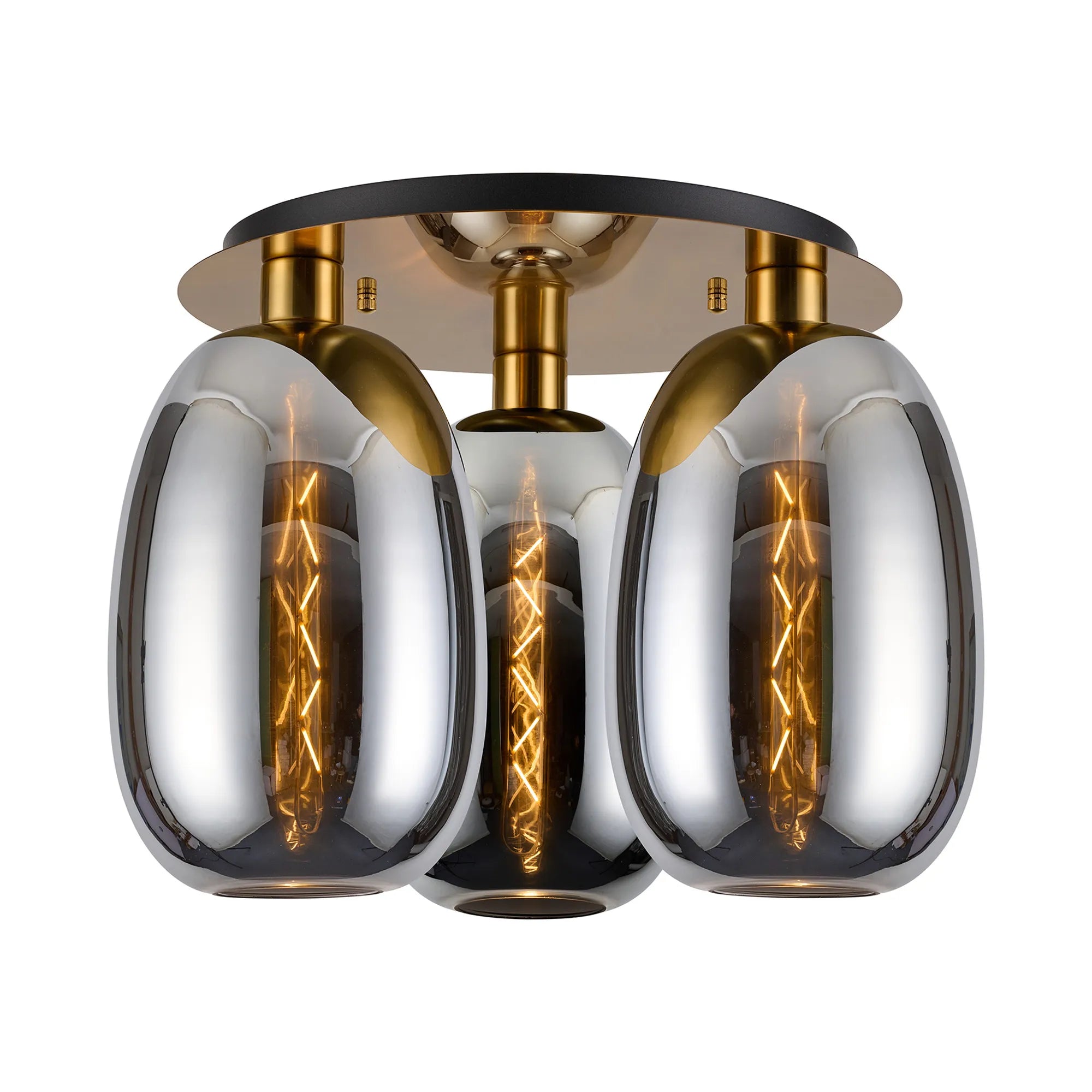Lori 40cm 3Lt Round Ceiling Flush Light- Antique Gold w Various Finishes
