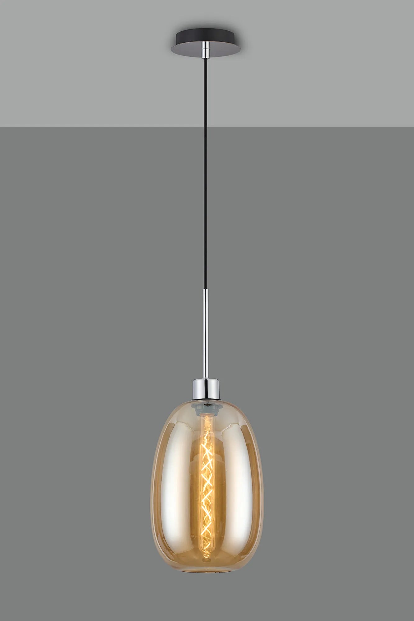Lori 1.7m Single Pendant 1 Light Adjustable E27 Polished Chrome w Various Finishes